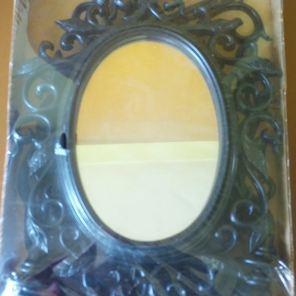 NIB Vintage Black Mirrored Wall Sconce w/ Ornate Design